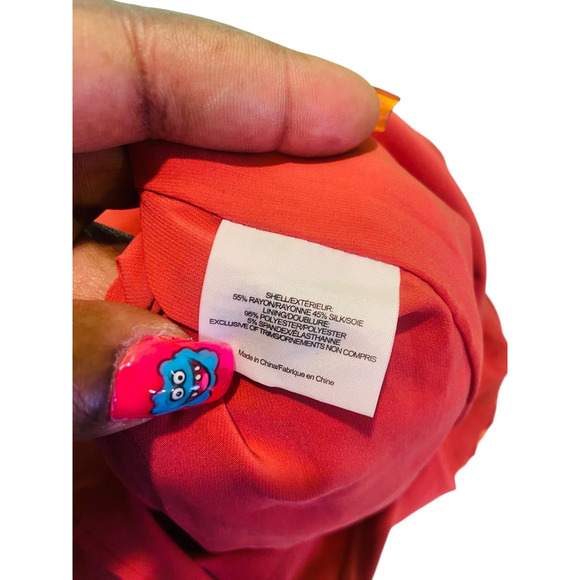 NWT Tory Burch Womens Silk Midi Pleated Skirt Inner Lining Side Zip Red Size 4 - Picture 10 of 10